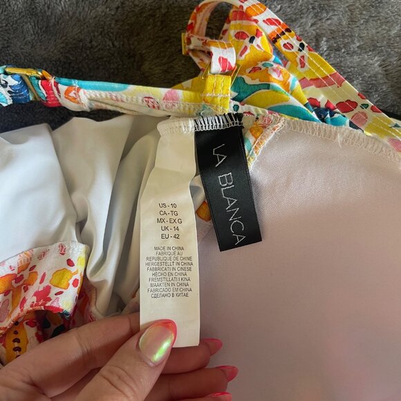 NWT La Blanca Soleil Twist Keyhole Push-Up One Piece Size 10 - Picture 3 of 4